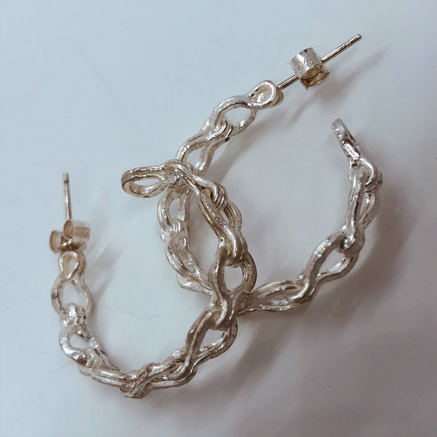 Roman chain hoops fine silver