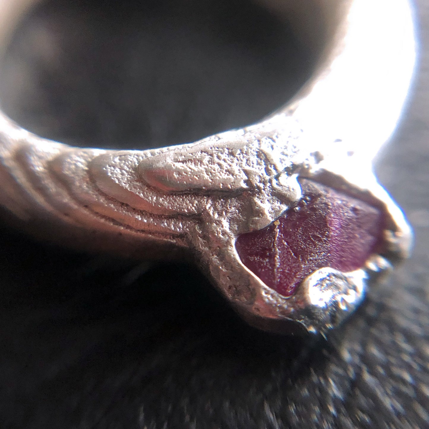 close up of ruby ring